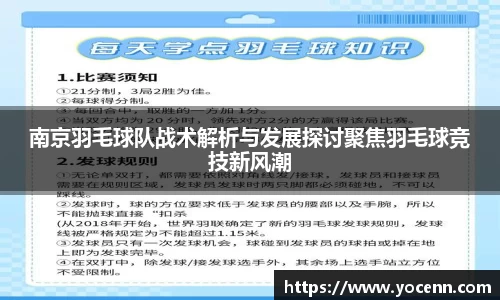 南京羽毛球队战术解析与发展探讨聚焦羽毛球竞技新风潮